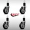 Service Caster 4'' SS Black Poly Wheel Swivel 1-3/4'' Expanding Stem Caster Set, 4PK SCC-SSEX20S414-PPUB-BLK-134-4 - alternate 2